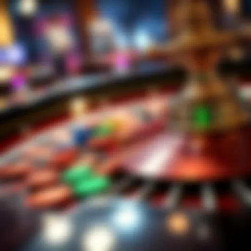 A close-up of a casino roulette wheel with colored chips scattered around, symbolizing gambling losses.