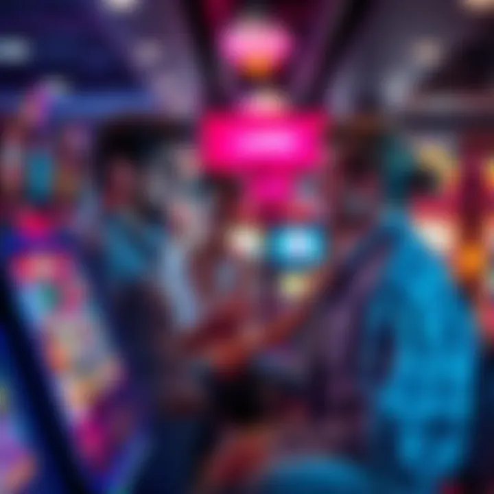 A couple discusses with a person asking to take their slot machine seat at a casino.