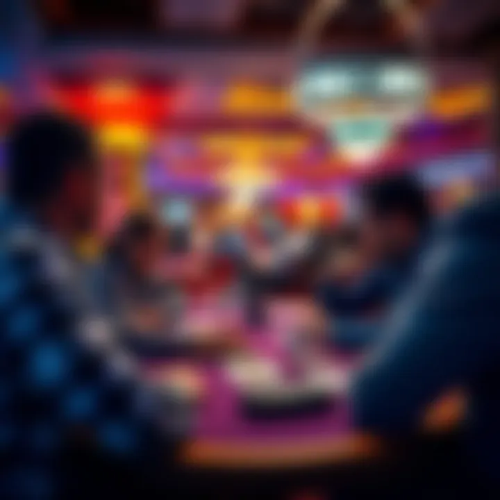 People discussing table limits and rules at Hollywood Casino Toledo, Ohio.
