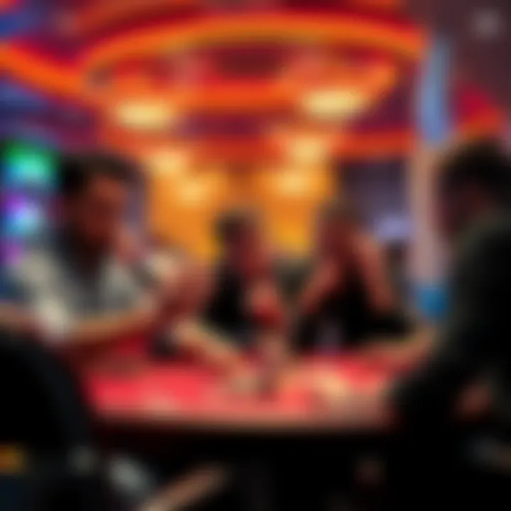 Players at a casino table, one showing concern while considering a risky move