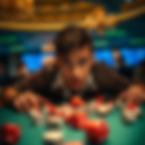 A player looking shocked at a casino table, dice scattered on the green felt, as he reacts to an unexpected incident during a game.