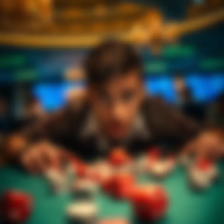 A player looking shocked at a casino table, dice scattered on the green felt, as he reacts to an unexpected incident during a game.