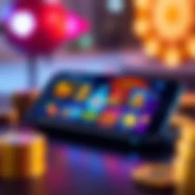 A smartphone displaying popular casino apps with colorful graphics and icons