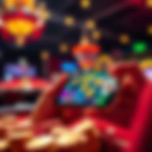 A person playing casino games on an iPhone with virtual coins instead of real money.
