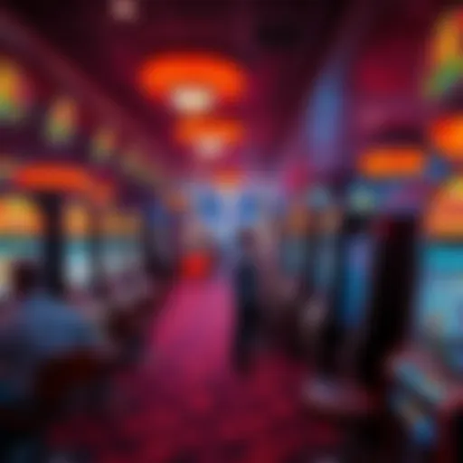 A busy casino floor with players at slot machines and tables, showing excitement and anticipation.