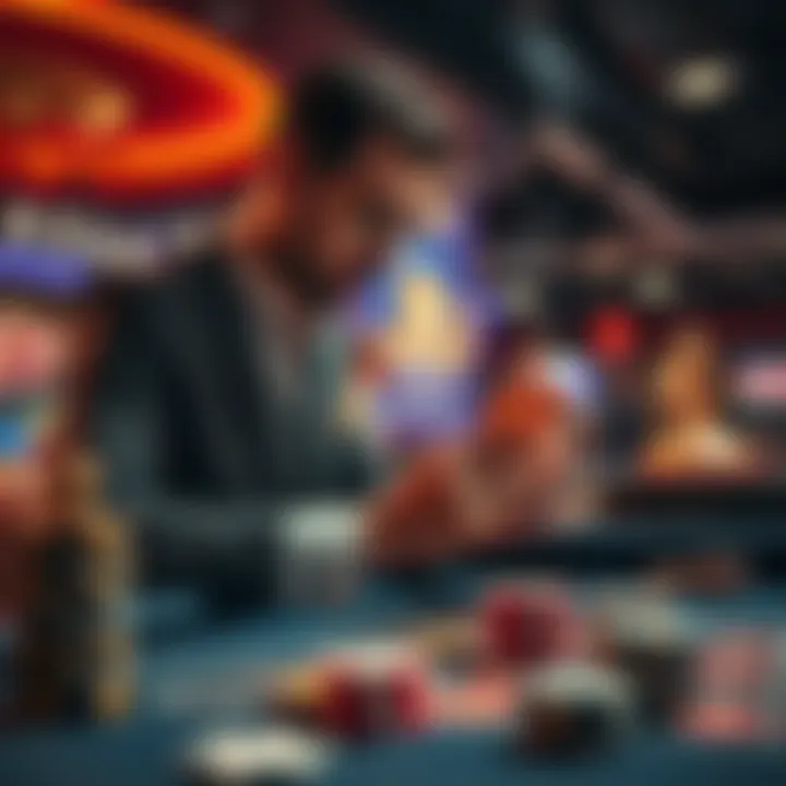 A player analyzing results and adjusting bets at a casino table, focused on maximizing winnings.
