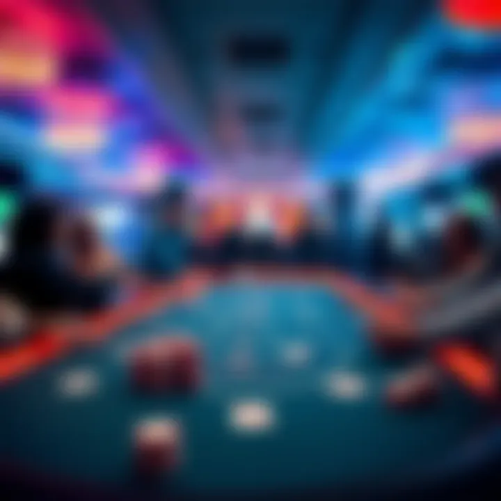 A blackjack table in a casino with players enjoying the game and casino atmosphere.