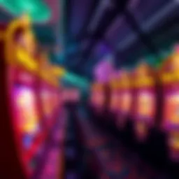 A vibrant casino scene featuring slot machines with colorful graphics and a focus on free spins symbols, inviting players to share their winning experiences and tips.
