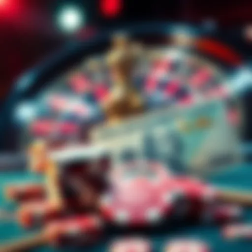 A graphic showing casino chips and a cash bonus with a roulette wheel in the background.