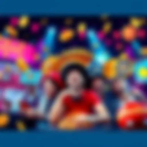 A colorful graphic showing various casino bonuses and happy players enjoying their gaming experience.