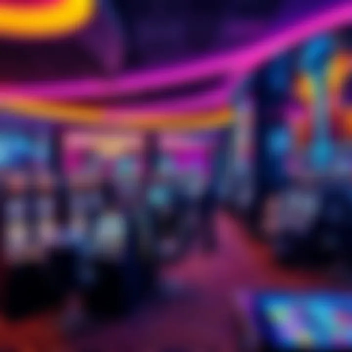 A modern casino floor with new technology and games, showing players engaged in various activities.