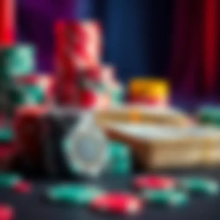 A pile of colorful casino chips next to a stack of cash, symbolizing gambling profit and bankroll management.