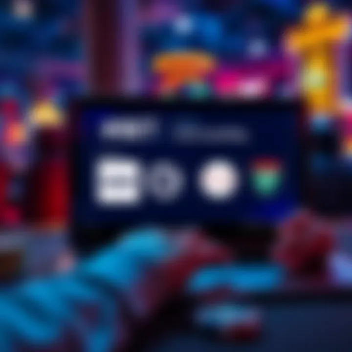 A person using a laptop to access casino codes for secure gaming in Pennsylvania and Delaware, featuring logos of BetRivers, FanDuel, and Caesars.