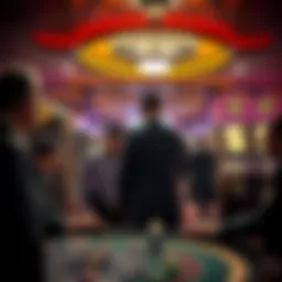 A tense scene in a tribal casino with a player being approached by security personnel, highlighting the confrontation over alleged cheating.