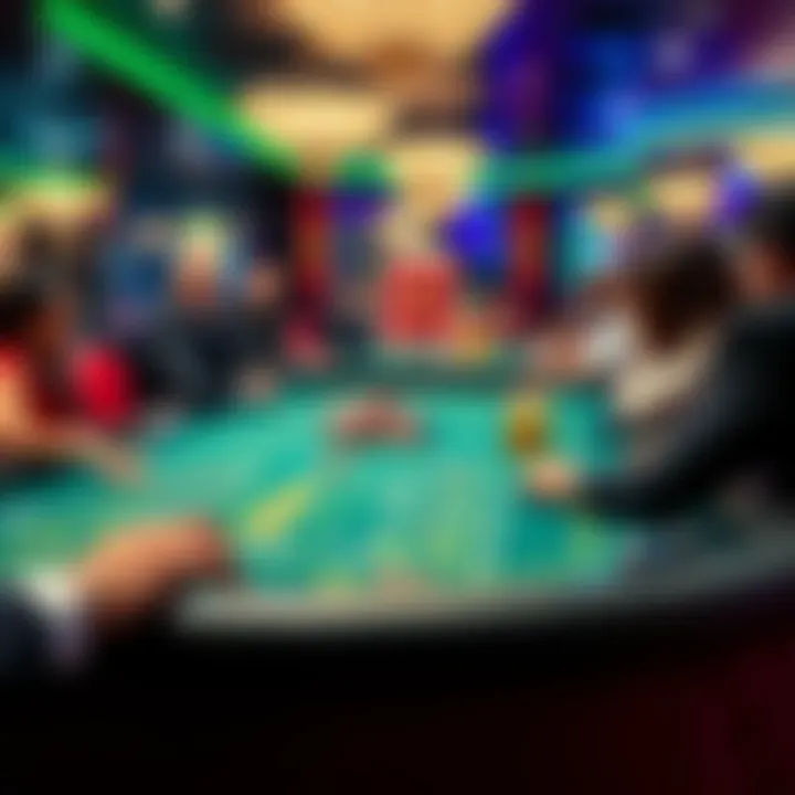Players enjoying a game of craps at a casino table, with chips and dice visible.