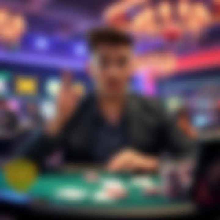 A person surprised by receiving casino credits after a long break from gambling, with a Fanduel Blackjack Go game displayed on a screen.