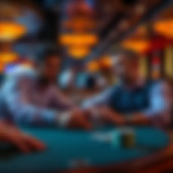 A tense moment in a casino where two players argue at a table, one looking frustrated while the other appears smug.