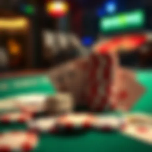 Playing cards, dice, and poker chips on a table, representing tips for beginners in gambling.