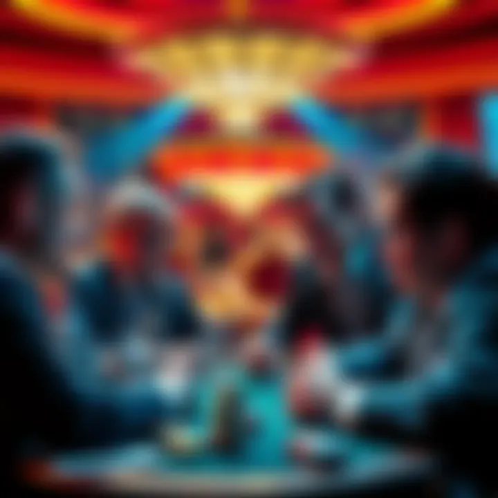 A group of casino executives in a serious discussion, highlighting the challenges in the industry