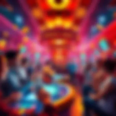 A vibrant casino scene with people playing games and celebrating big wins, showcasing the thrill of gambling in 2025.