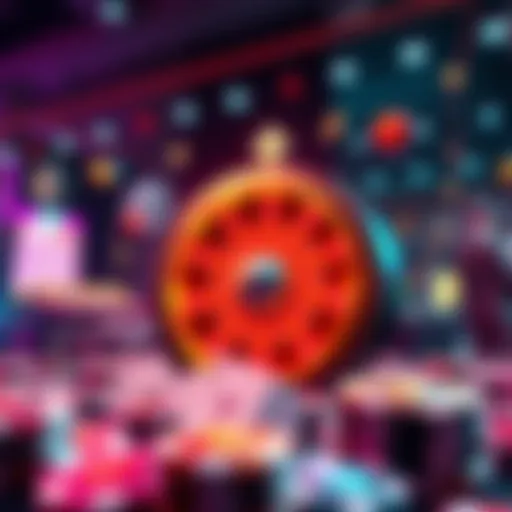 A graphic showing a casino theme with free spins and compensation vouchers