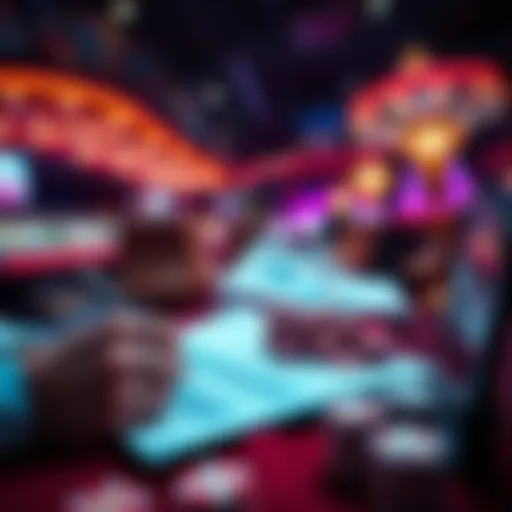 A person analyzing gambling strategies with charts and notes, focusing on cashing out and risk management