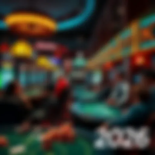 A vibrant casino scene showcasing people playing various games like poker and slots, highlighting trends in gambling for 2026.