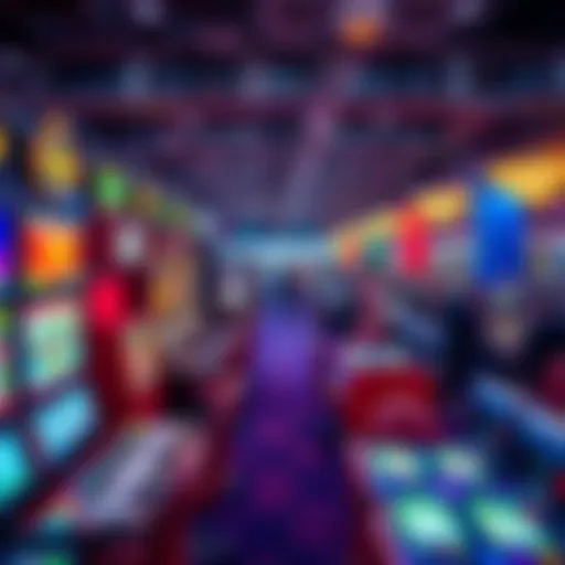 A busy casino floor with players engaging in various games and staff overseeing operations.