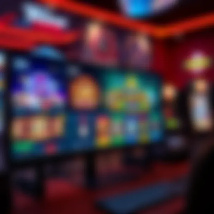 A computer screen displaying various casino games, emphasizing online gaming experience in the USA.