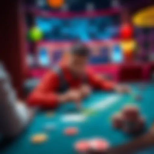 A player sitting at a blackjack table with cards and chips, focused on winning