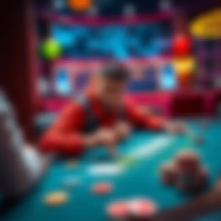 A player sitting at a blackjack table with cards and chips, focused on winning