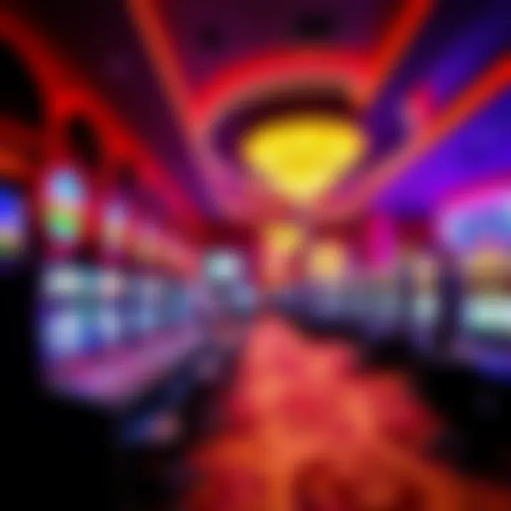 Casino gaming options A vibrant casino floor showing slot machines and gaming tables, highlighting the excitement of playing for free at NoMad and Vdara.