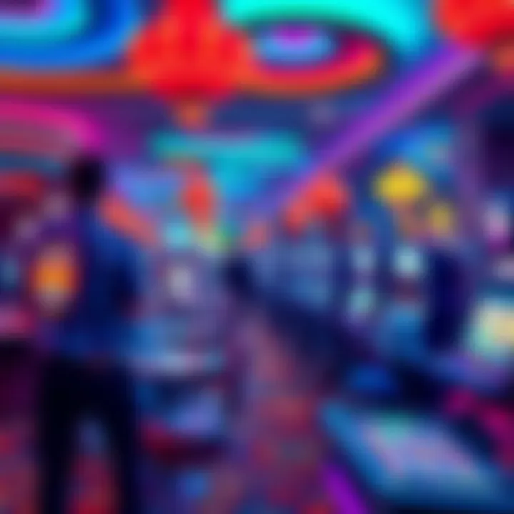 A vibrant casino floor with people playing various games, showcasing the latest gaming trends of 2026.