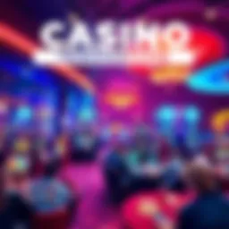 A vibrant casino environment showcasing new technology and trends with people engaging in gaming activities.