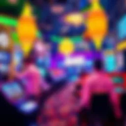A vibrant casino scene showcasing virtual reality gaming and modern payment methods, reflecting the latest trends in the gambling industry.