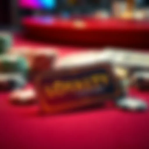 Close-up of a casino loyalty card with chips and playing cards in the background