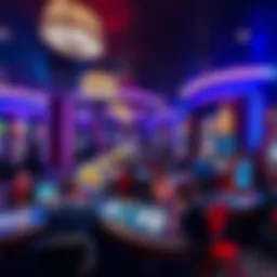 Casino Montreal gaming area A busy gaming area in Casino Montreal with players at tables, focusing on 3/5 games