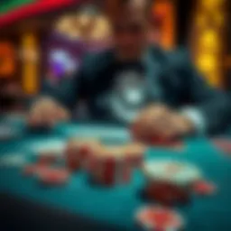 A person playing Blackjack at a casino table while Pai Gow Poker chips are in front of them, showcasing their mixed results from the night.