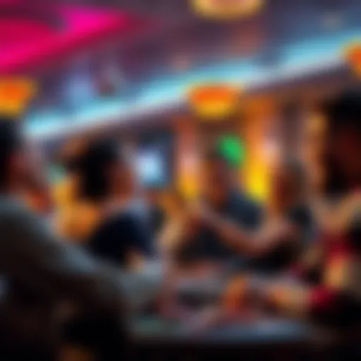 People discussing casino payout strategies and advice in a lively setting