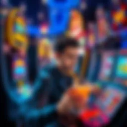 A player looks upset at a casino slot machine after a drink spills during a bonus game