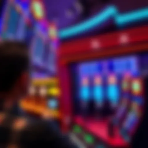 A casino player watching scoreboard displays that show stagnant scores for various players, suggesting something unusual is going on