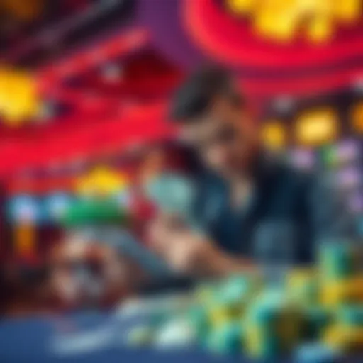 A player in a local casino looks at their cash winnings, pondering questions about tax implications for large payouts.