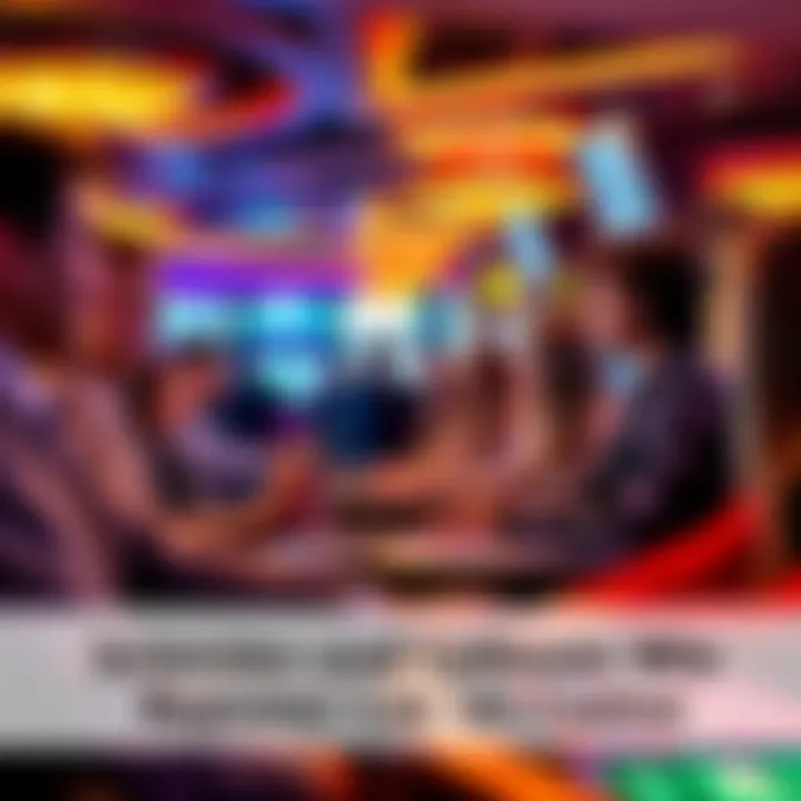 People playing different games in a lively casino environment, using technology to enhance their chances of winning.