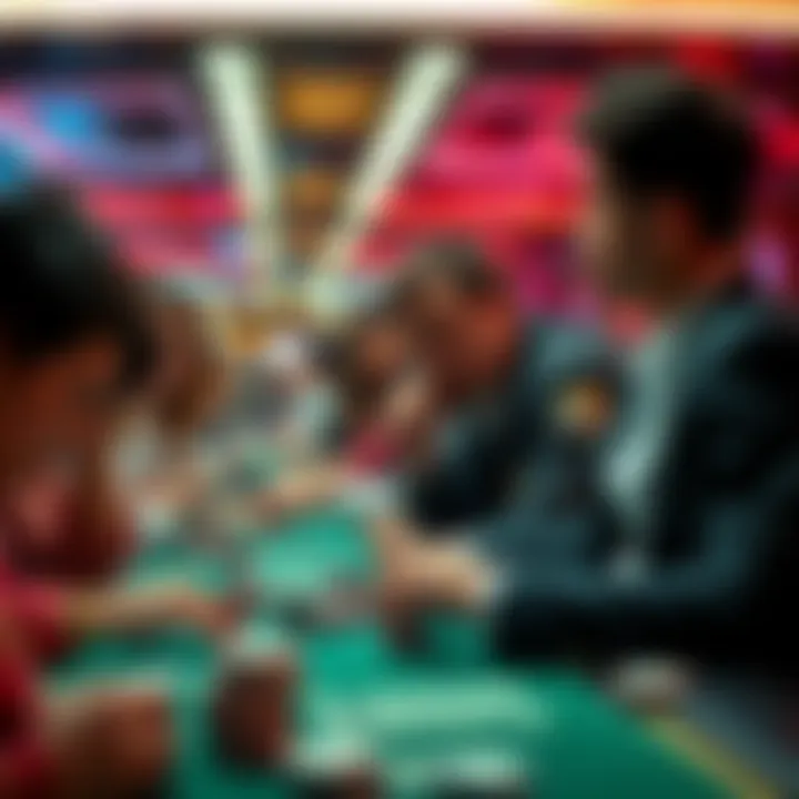 Group of casino players looking frustrated while discussing payout options at a table.