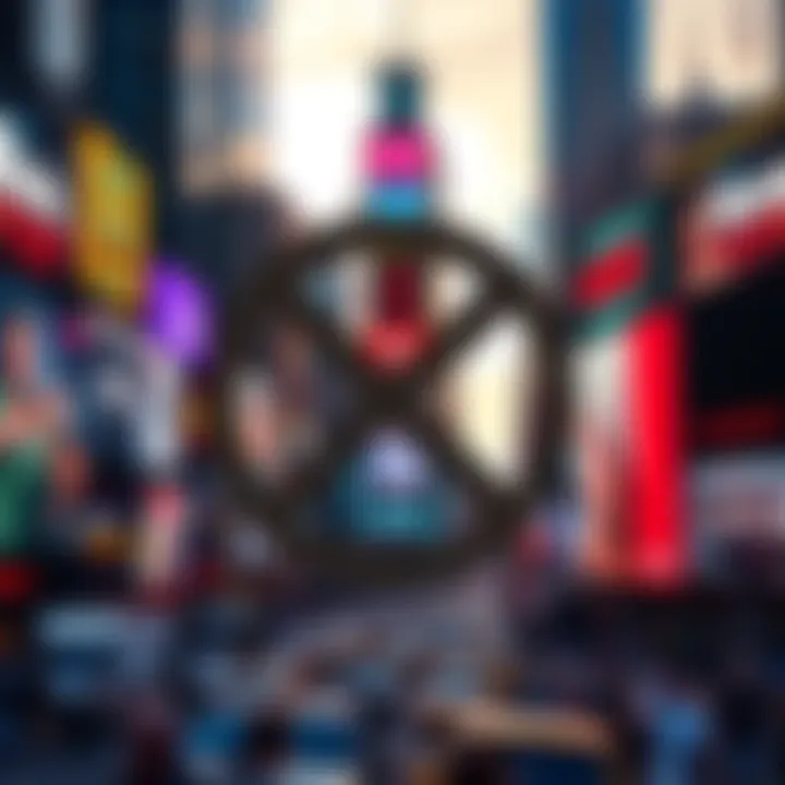 A vibrant view of Times Square with a prominent 'No' symbol overlay, indicating the rejection of casino proposals. The scene captures the energy of the city, highlighting the bustling area without casinos.