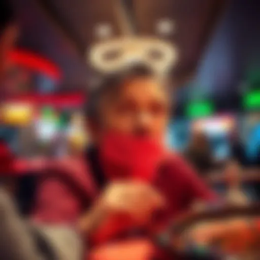 A person at a casino discussing verification checks after winning big, looking concerned but hopeful.