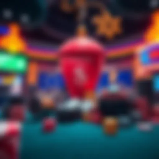 A visual representation of US casinos with European regulation symbols, showcasing the impact of laws on gambling industry.