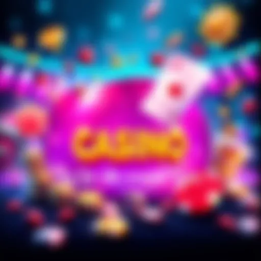 Colorful graphic showing casino elements and reload offers