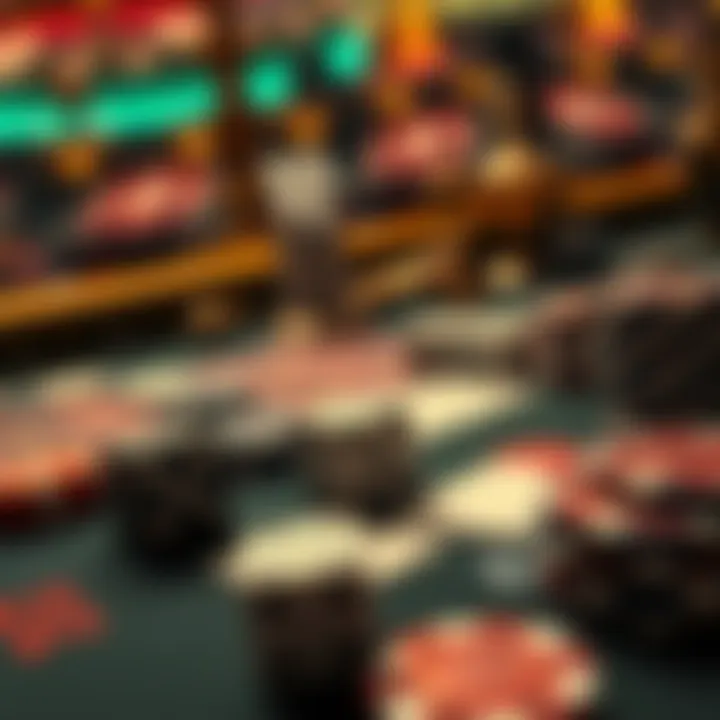 A close-up of a casino table with dice, cards, and chips, showcasing the latest shocking news in the gambling industry.