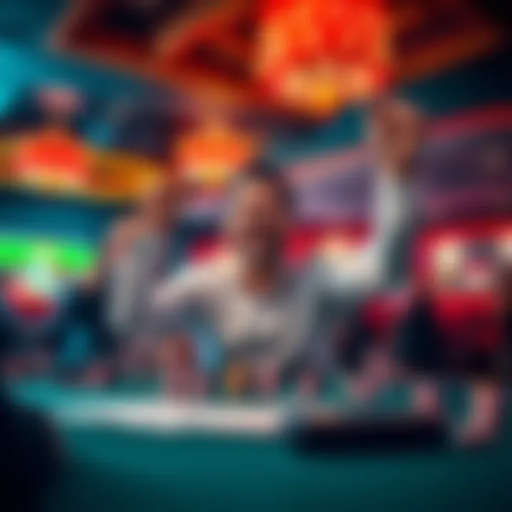 A person celebrating a win at a casino table, showing excitement and joy after a successful gaming session.